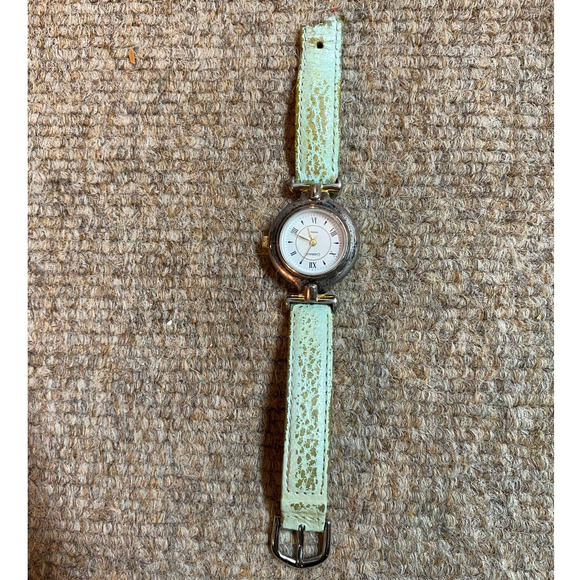 Turquoise silver watch with leather band - Picture 1 of 1